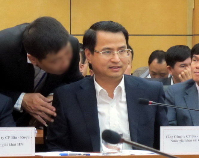 Ông Võ Thanh Hà trong một cuộc họp tại Bộ Công thương với vai trò Chủ tịch Sabeco. Ảnh: Anh Đức