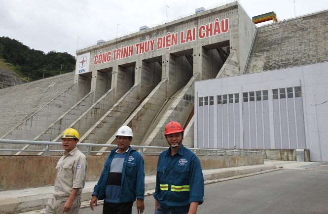 Nhà máy thủy điện Lai Châu tự hào là công trình “thuần Việt” khi gần như các hạng mục đều do kỹ sư, công nhân người Việt đảm trách - Ảnh: V.HÙNG