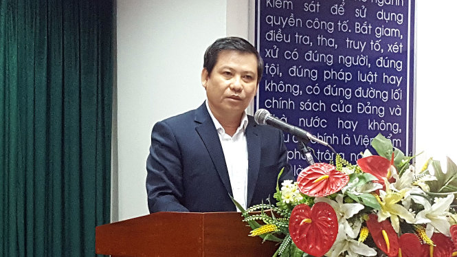 Ông Lê Minh Trí phát biểu tại hội nghị - Ảnh: Hoàng Điệp