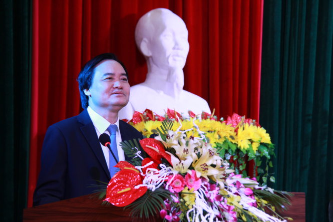 Bộ trưởng Phùng Xuân Nhạ phát biểu tại hội nghị - Ảnh: Lê Hiệp