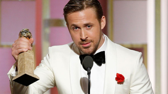 Ryan Gosling và Quả Cầu Vàng đầu tiên trong sự nghiệp - Ảnh: USA TODAY