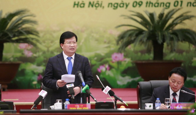 Phó thủ tướng Chính phủ Trịnh Đình Dũng chỉ đạo “không cho đầu tư xây dựng các dự án không đảm bảo các yêu cầu về xử lý môi trường” - Ảnh: NAM TRẦN