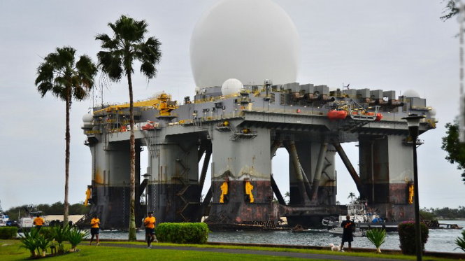 Hệ thống radar trên biển SBX 1 của Mỹ - Ảnh: CNN