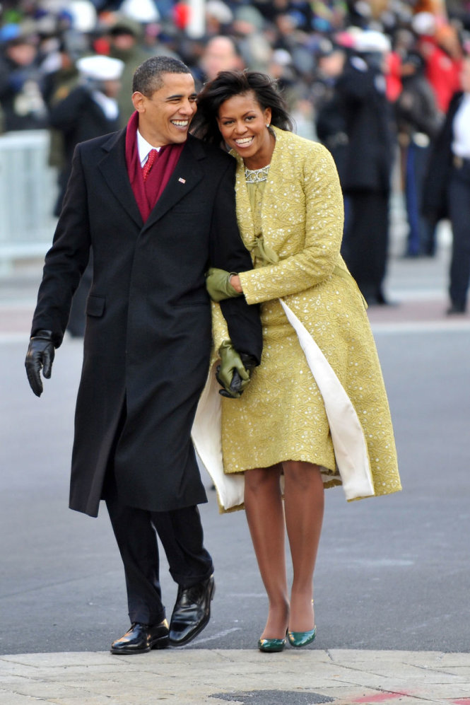 Hai ông bà tại buổi lễ diễu hành nhậm chức ở Washington DC, năm 2009