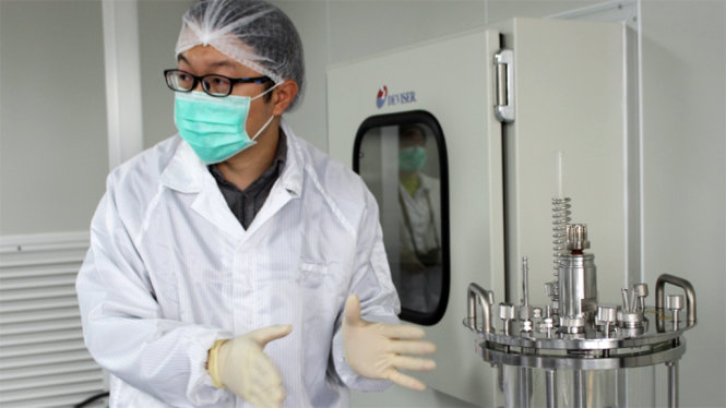 Phòng thí nghiệm vắc xin thú y tại Trường ĐH Khoa học và công nghệ Bình Đông - Ảnh: Hà Bình