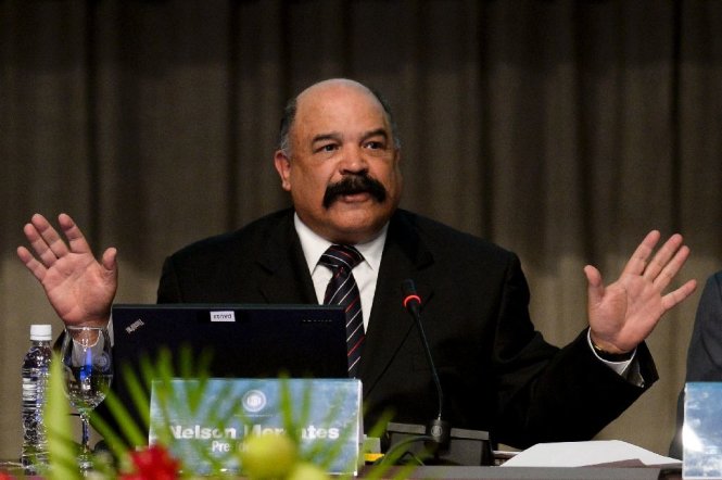 Thống đốc ngân hàng trung ương Venezuela, ông Nelson Merentes, vừa bị sa thải ngày 22-1 trong bối cảnh quốc gia này tiếp tục dấn sâu vào khủng hoảng kinh tế - Ảnh: AFP