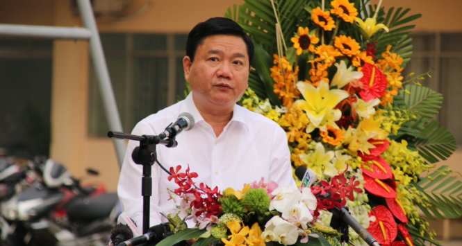 Ông Đinh La Thăng - Bí thư Thành ủy TPHCM phát biểu tại buổi lễ