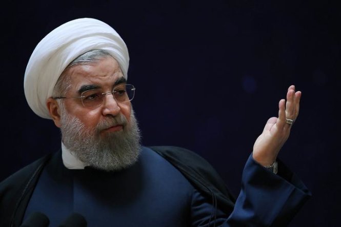 Tổng thống Iran Hassan Rouhani phát biểu tại Tehran hôm 1-2 - Ảnh: Reuters
