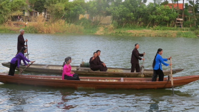 Hò mái ruổi (hò trao duyên) trên sông Kiến Giang - Ảnh VT