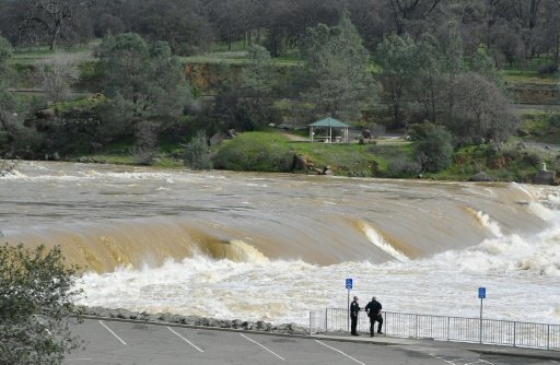 Đập Oroville được xả nước khẩn cấp mấy ngày qua - Ảnh: AFP
