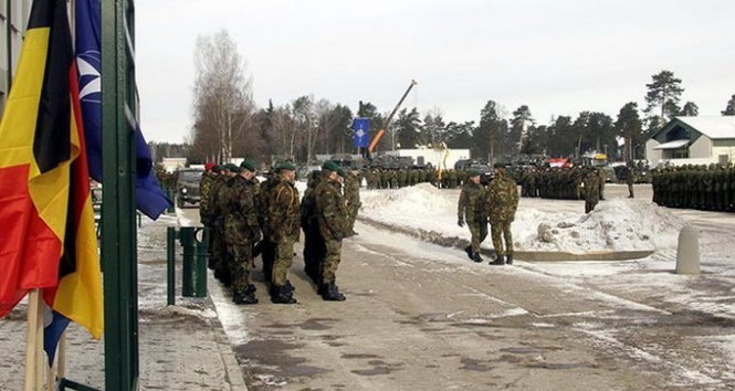 Binh sĩ Đức tại căn cứ Rukla ở Rukla, Lithuania - Ảnh: EPA