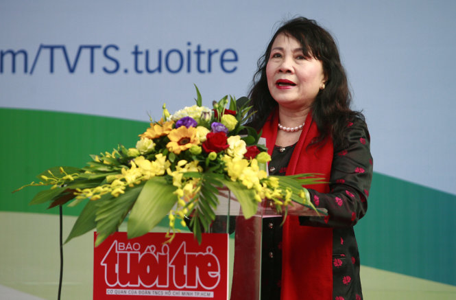 Thứ trưởng Bộ GD-ĐT Nguyễn Thị Nghĩa phát biểu tại chương trình - Ảnh: Nam Trần
