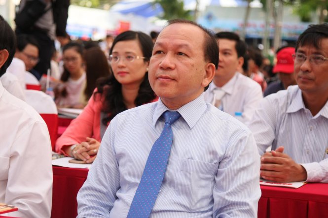 TS Hà Hữu Phúc, ụ trưởng, giám đốc Cơ quan đại diện Bộ GD-ĐT tại TP.HCM, tại ngày hội - Ảnh: Trần Huỳnh