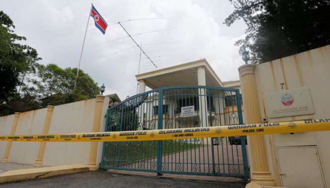 Đại sứ quán Triều Tiên tại Kuala Lumpur đã bị niêm phong - Ảnh: REUTERS