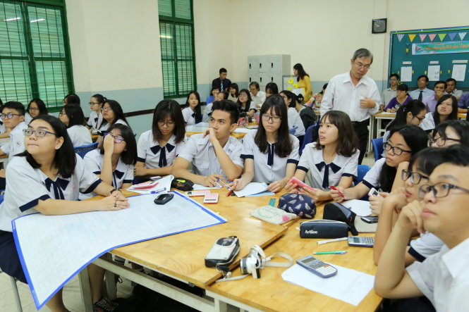 Một tiết học môn toán của học sinh lớp 12 Trường THPT Lê Quý Đôn, Q.3, TP.HCM - Ảnh: Như Hùng