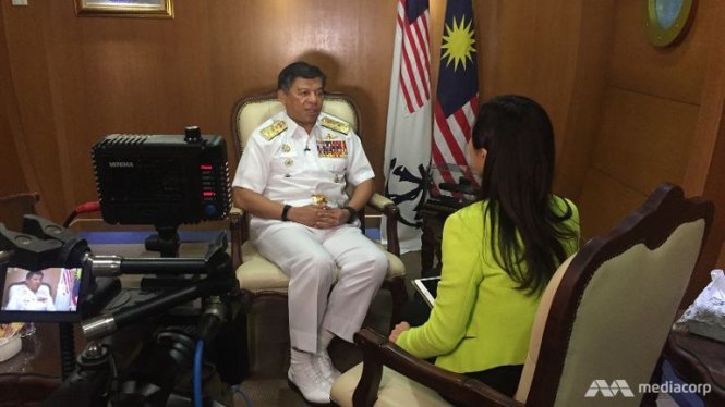 Đô đốc hải quân Malaysia Ahmad Kamarulzaman trả lời phỏng vấn của đài Channel NewsAsia - Ảnh: AA mediacorp