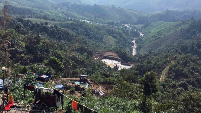 Toàn cảnh khu vực khai thác quặng của Xí nghiệp thiếc Suối Bắc, huyện Quỳ Hợp (Nghệ An), nơi xảy ra sự cố vỡ đập chứa bùn thải - Ảnh: Doãn Hòa