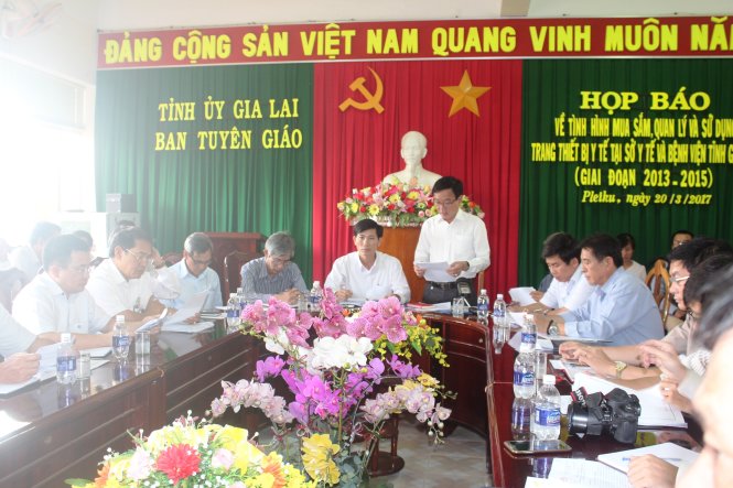 Buổi họp báo liên quan đến kết luận Kiểm toán tại Sở Y tế và các đơn vị trực thuộc chiều 20-3 - Ảnh: Đình Văn