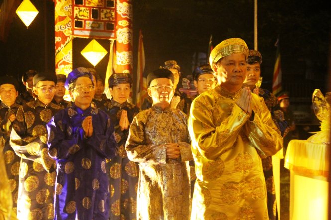 Ông Nguyễn Dung, phó chủ tịch UBND tỉnh Thừa Thiên - Huế làm chủ lễ đàn Xã tắc - Ảnh: Minh An