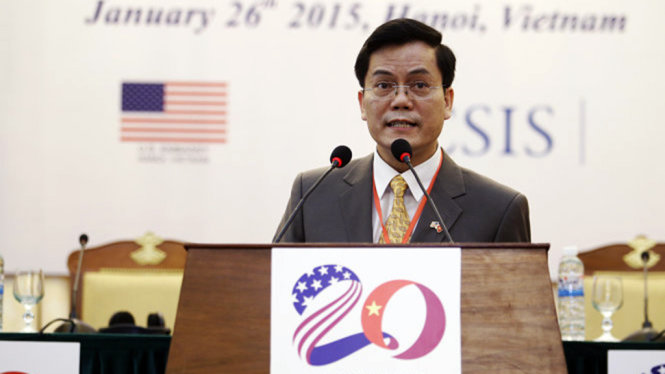 Thứ trưởng Bộ Ngoại giao Hà Kim Ngọc tại một hội thảo quốc tế về quan hệ Việt - Mỹ tổ chức tại Hà Nội vào tháng 1-2015. Ảnh: Nguyễn Khánh