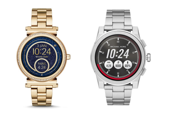 Bộ đôi đồng hồ thông minh của Michael Kors cho nữ và nam - Ảnh: Digital Trends