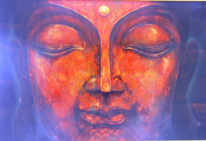 Tác phẩm Buddha của họa sĩ Lê Hữu Dũng - Ảnh: MINH AN