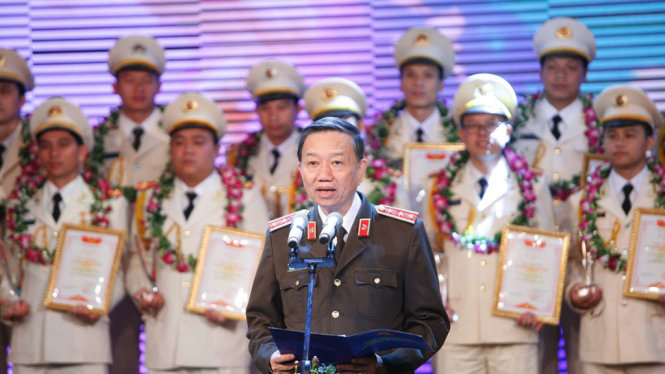 Thượng tướng Tô Lâm, Bộ trưởng Bộ Công an phát biểu tại chương trình - Ảnh: NAM TRẦN