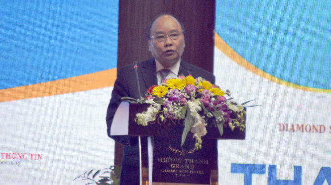 Thủ tướng Nguyễn Xuân Phúc phát biểu - Ảnh: Lê Trung