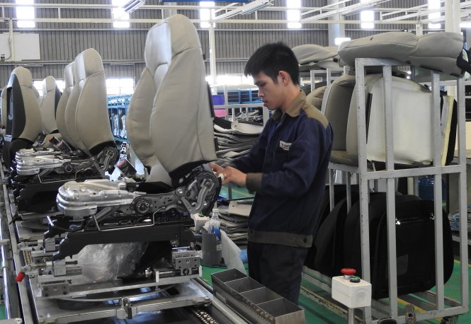 Sản xuất, lắp ráp ôtô tại THACO ở Khu kinh tế mở Chu Lai, Quảng Nam - Ảnh: V.Hùng