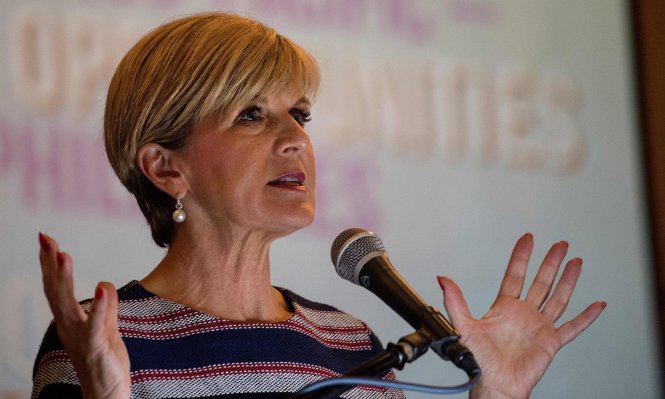 Ngoại trưởng Úc Julie Bishop - Ảnh: AFP