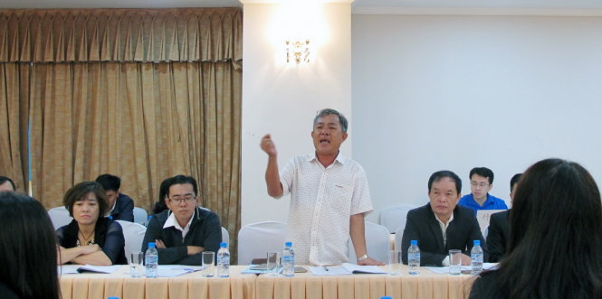 Ông Hồ Quốc Huy, Giám đốc TT dạy nghề TN tỉnh Kiên Giang phát biểu tại hội nghị - Ảnh: Đ.Bình