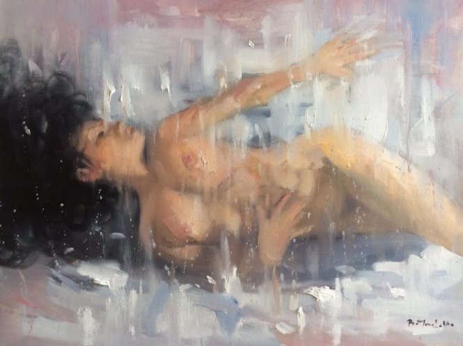 Một số tranh nude của họa sĩ Bùi Văn Tuất- Ảnh: NVCC