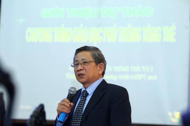 GS Nguyễn Minh Thuyết, tổng chủ biên Chương trình giáo dục phổ thông tổng thể - Ảnh: Nguyễn Khánh
