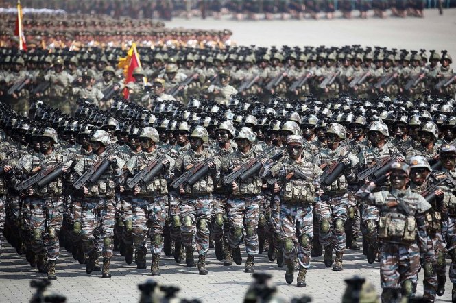 Các quân nhân trong lực lượng tác chiến đặc nhiệm mà tình báo Hàn Quốc cho rằng vừa được thành lập lần đầu tiên tại CHDCND Triều Tiên - Ảnh: KCNA/Yonhap