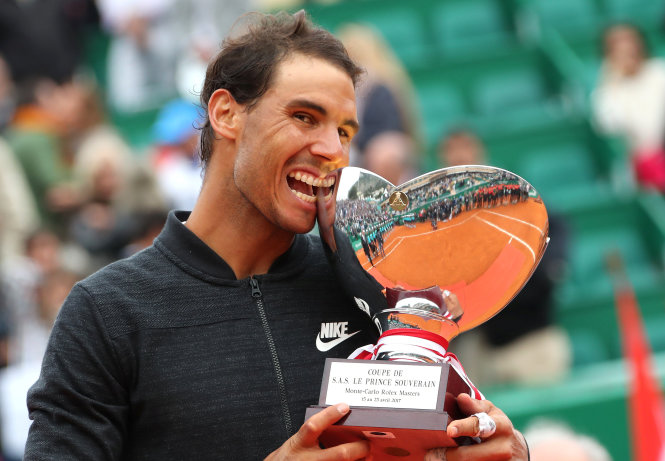 Nadal lần thứ 10 vô địch Giải quần vợt Monte Carlo. Ảnh: REUTERS