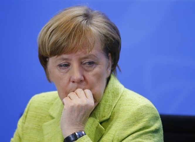 Thủ tướng Đức Angela Merkel tại một cuộc họp báo ở Berlin, Đức ngày 10-4-2017 - Ảnh: Reuters