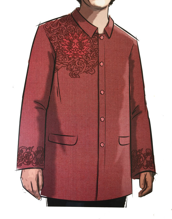 Bản phác thảo mẫu trang phục của nhà thiết kế Thu Hà -Ảnh: Cục MTNATL cung cấp