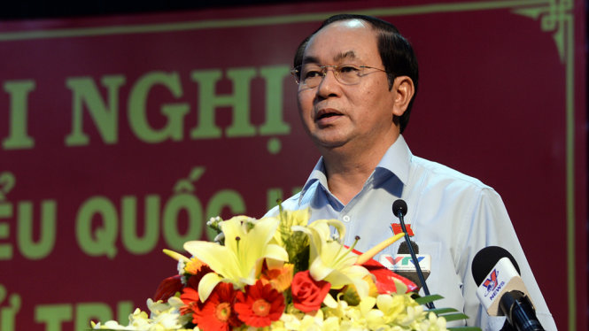 Chủ tich Nước Trần Đại Quang trả lời kiến nghị cử tri ba quận 1,3 và quận 4 - Ảnh Tự Trung