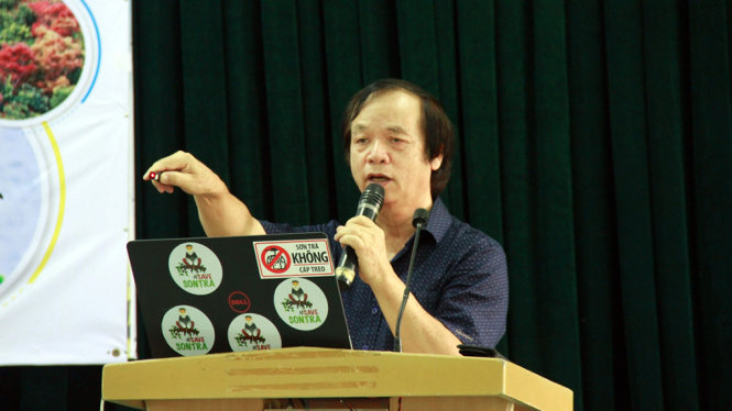 KTS. Hoàng Sừ cho rằng, sau quyết định năm 2008 của UBND TP Đà Nẵng, diện tích Sơn Trà giảm 41% - Ảnh: Đoàn Cường