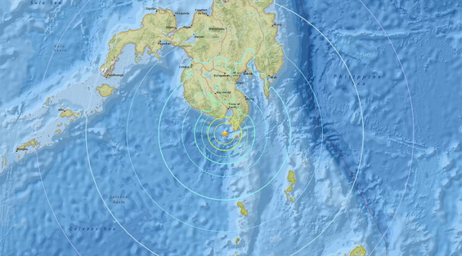 Vị trí xảy ra động đất - Ảnh: USGS