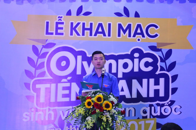 Anh Nguyễn Minh Triết, Trưởng ban Thanh niên trường học, phó chủ tịch thường trực Trung ương Hội sinh viên Việt Nam phát biểu tại chương trình
