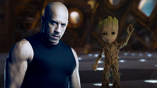 Vin Diesel và Baby Groot trong Vệ binh dải ngân hà 2 