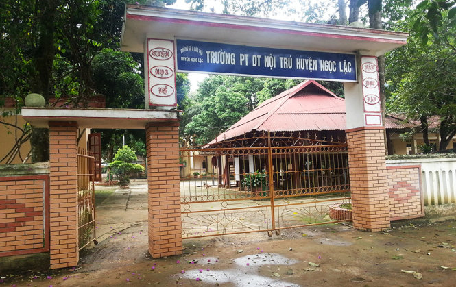 Trường THCS Dân tộc nội trú huyện Ngọc Lặc (Thanh Hóa), nơi ông Trịnh Xuân Hồng từng làm kế toán - Ảnh: HÀ ĐỒNG