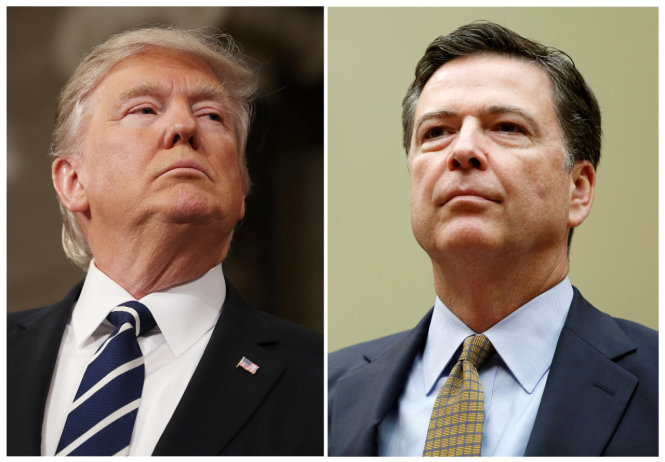 Tổng thống Mỹ Donald Trump (trái) và cựu giám đốc FBI James Comey -
 Ảnh: Reuters