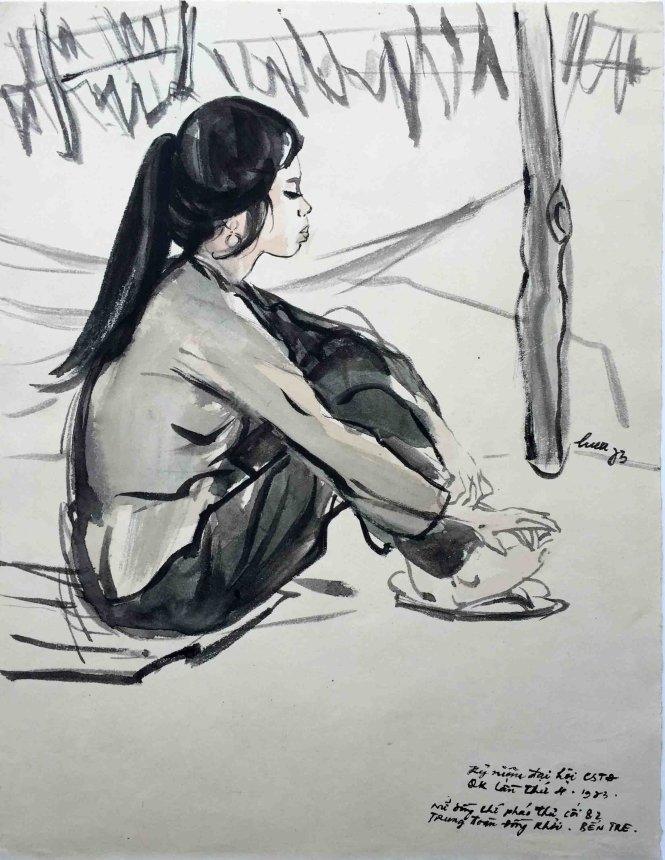 Bức ký họa của họa sĩ Trương Hiếu