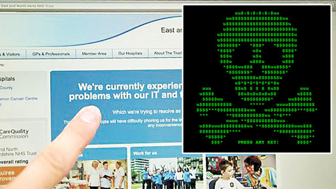 Hệ thống mạng của nhiều bệnh viện tại Anh bị sập hoàn toàn trước vụ tấn công ngày 12-5 - Ảnh: AFP