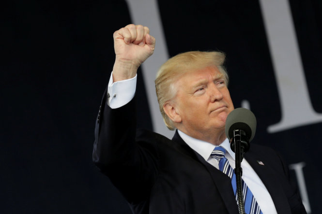 Tổng thống Donald Trump trong một sự kiện tại Lynchburg, bang Virginia ngày 13-5 - Ảnh: Reuters
