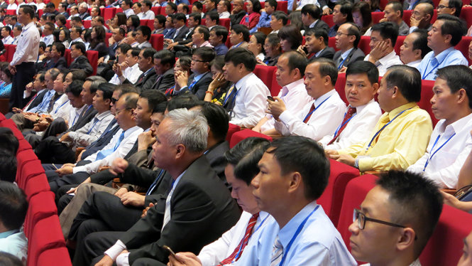Đại diện các doanh nghiệp tham dự cuộc đối thoại với Thủ tướng - ảnh: Lê Thanh