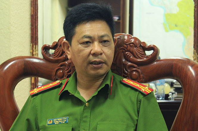 Đại tá Đào Trọng Bằng thông tin về quá trình điều tra vụ việc - Ảnh: Chí Tuệ