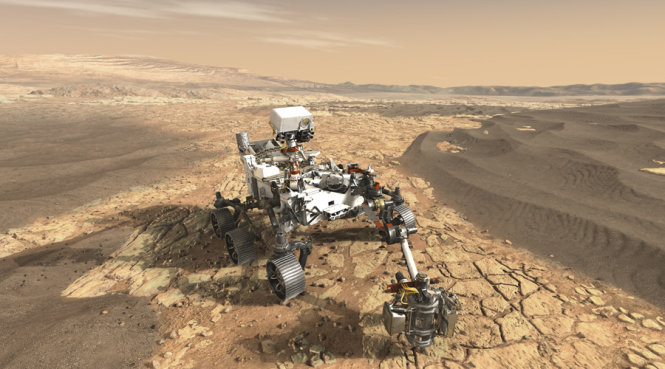 Hình ảnh robot tự hành sẽ lên sao Hỏa năm 2020 do NASA công bố - Ảnh: NASA